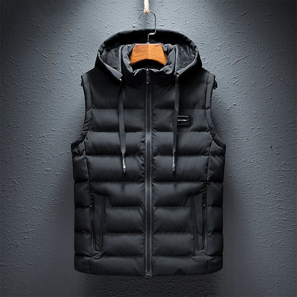 Lucien | Gewatteerde Bodywarmer Met Capuchon Heren