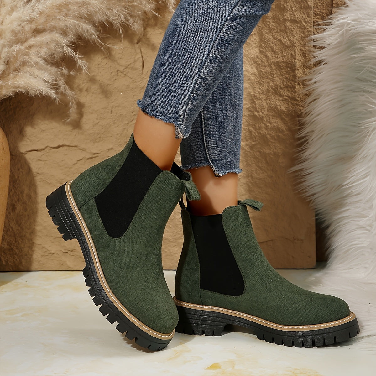 Nerina | Chelsea Boots Zwart Suède