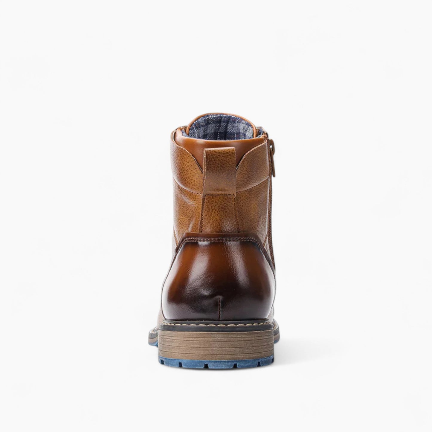 Bastien | Leren Heren Veterboots Met Blauwe Zool