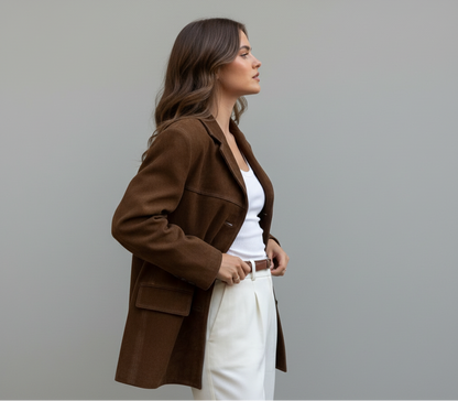 Valentina | Oversized Suède Blazer Jas