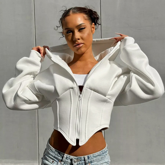 Averie | Cropped Hoodie Met Rits
