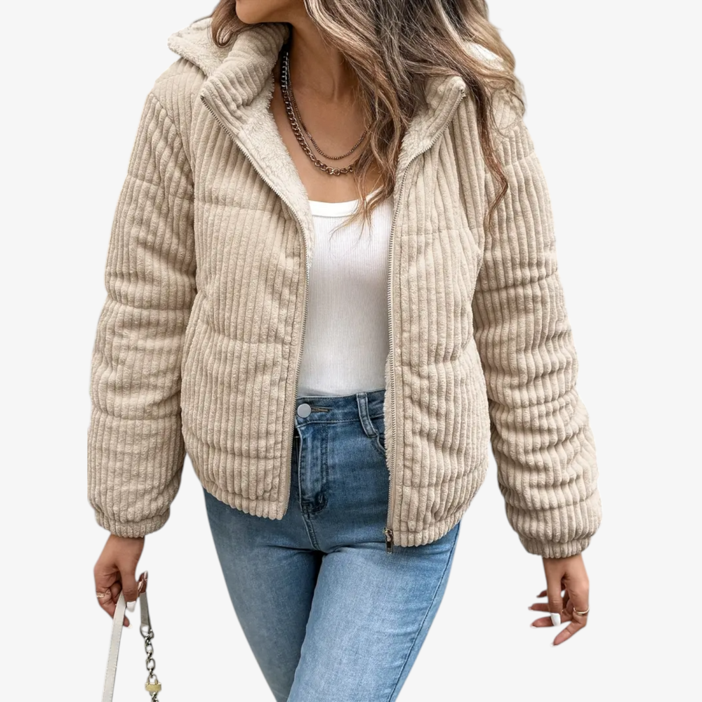 Camille | Corduroy Jas Dames Met Teddy Voering