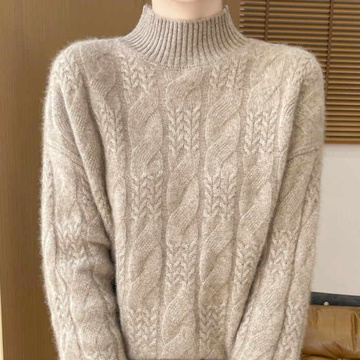 Solène | Fuzzy Cable Knit Coltrui Dames