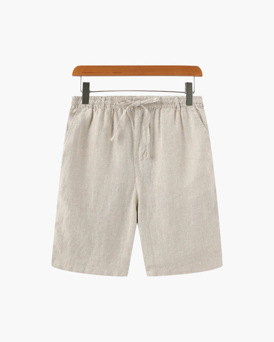 Nereo | Linnenlook Zomershort Heren met Elastische Taille & Steekzakken