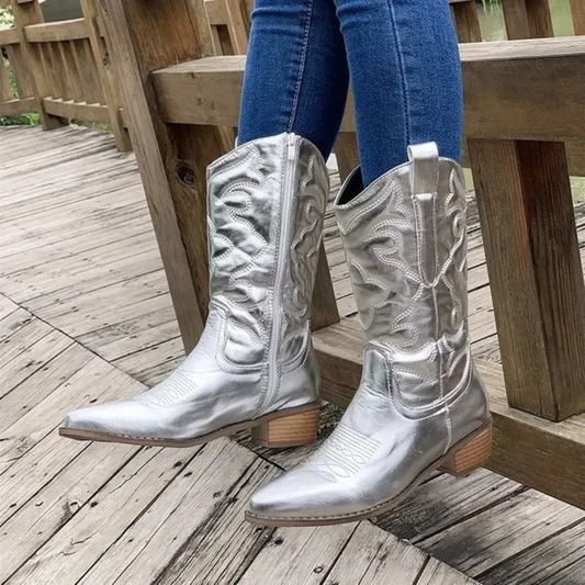 Zafira | Dames Metallic Cowboylaarzen