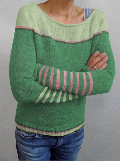 Elodie | Gestreepte Boothals Trui