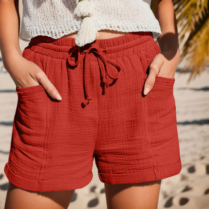 Noemi | Luchtige Katoenen Short met Trekkoord Dames