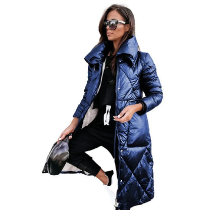 Sylvenne | Lange Metallic Puffer Jas Dames