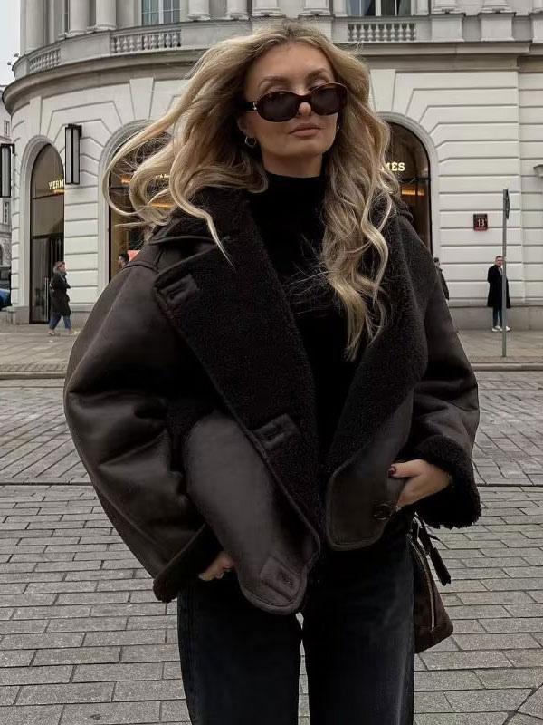 Esmé | Oversized Shearling Jas