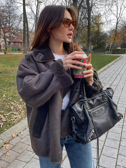 Esmé | Oversized Shearling Jas