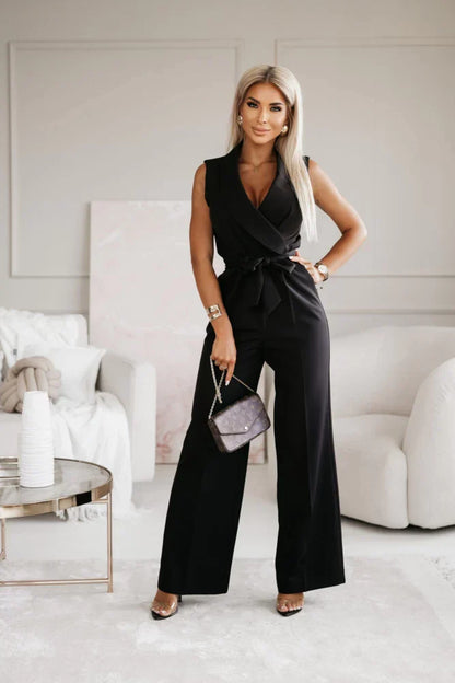 Orahna™ | Glamoureuze Jumpsuit met V-hals Luxe Pasvorm en Veelzijdig Design