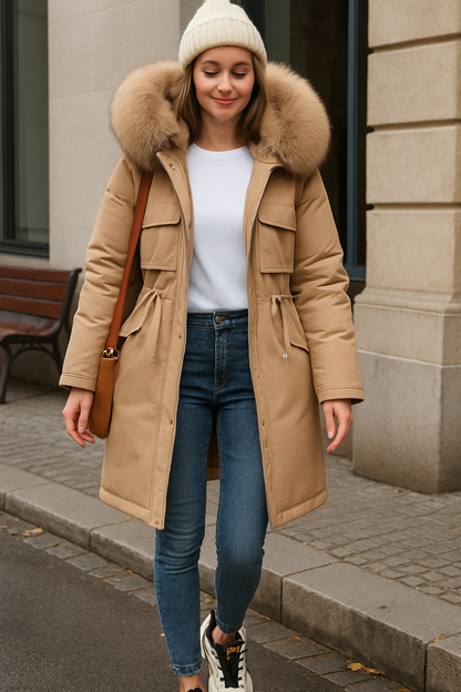Alvara | Winterjas Met Bontkraag