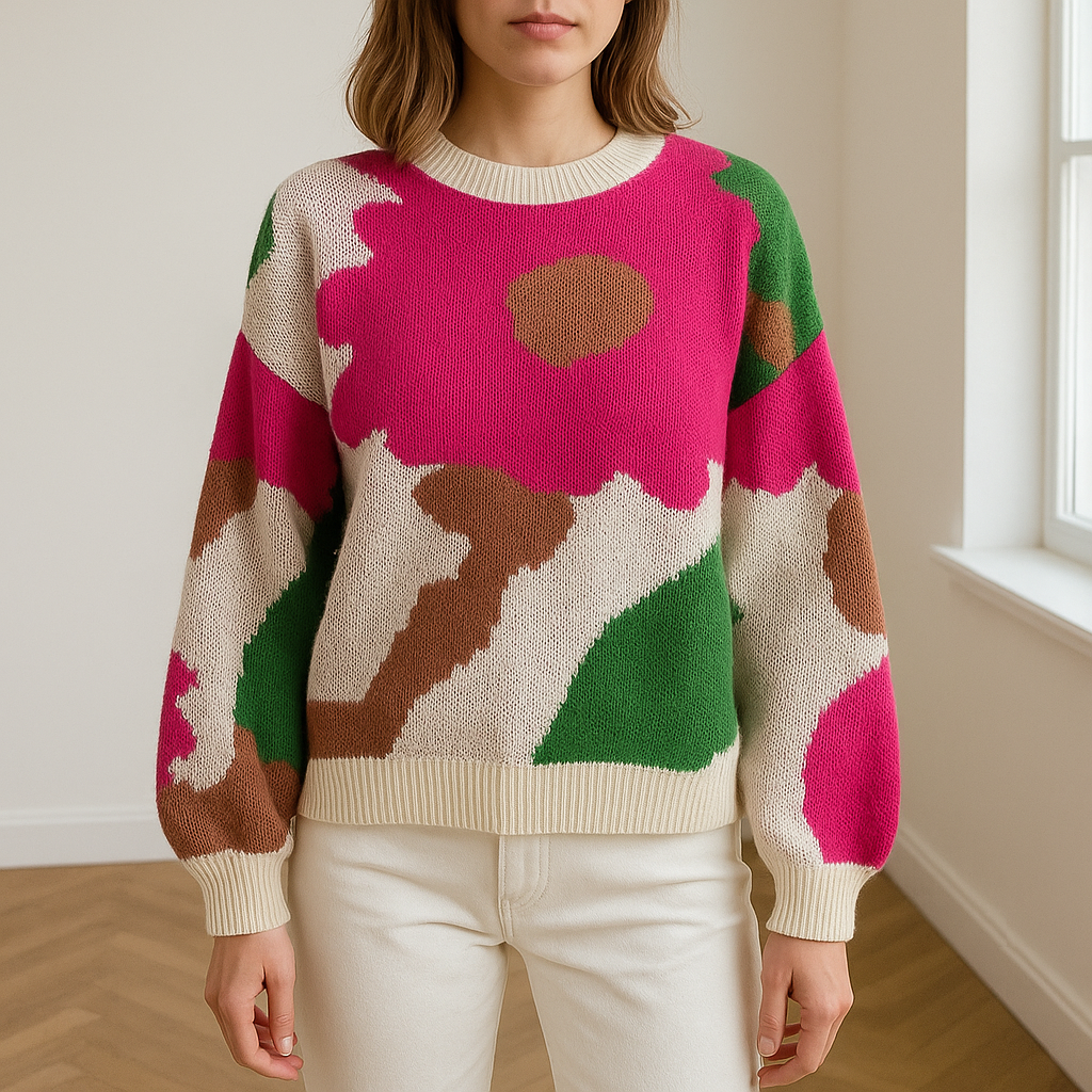 Floraya | Gebreide Trui Met Bloemendessin
