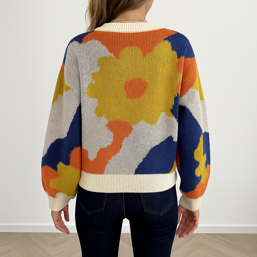 Floraya | Gebreide Trui Met Bloemendessin