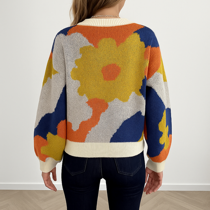 Floraya | Gebreide Trui Met Bloemendessin
