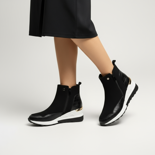 Amarena | Suède Wedge Sneakers