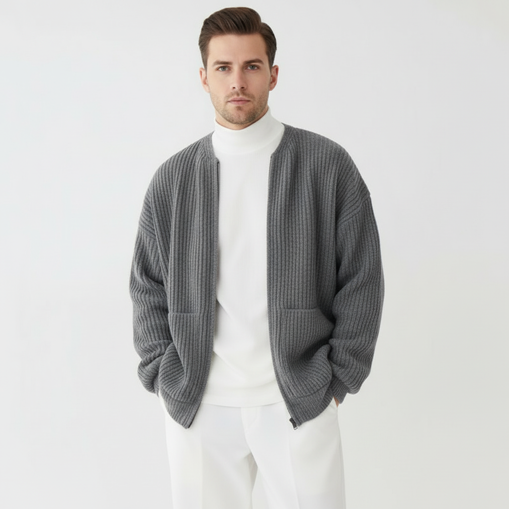 Milan | Gebreide Cardigan met Rits Heren