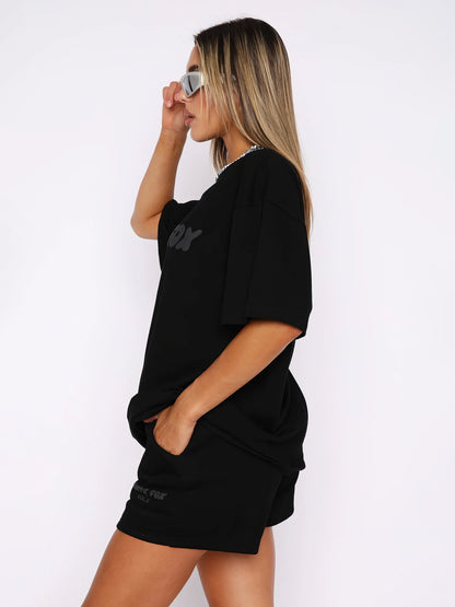 Lexa | Oversized Loungewear Set Dames Met Print T-Shirt & Short