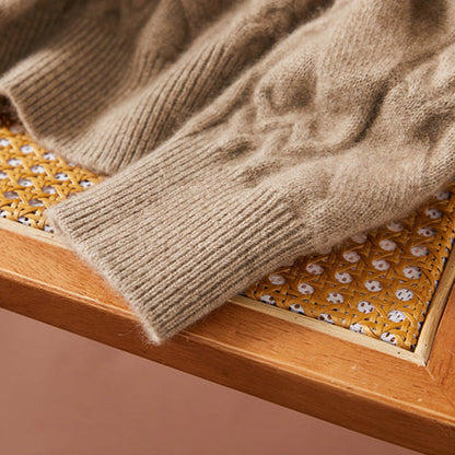Solène | Fuzzy Cable Knit Coltrui Dames