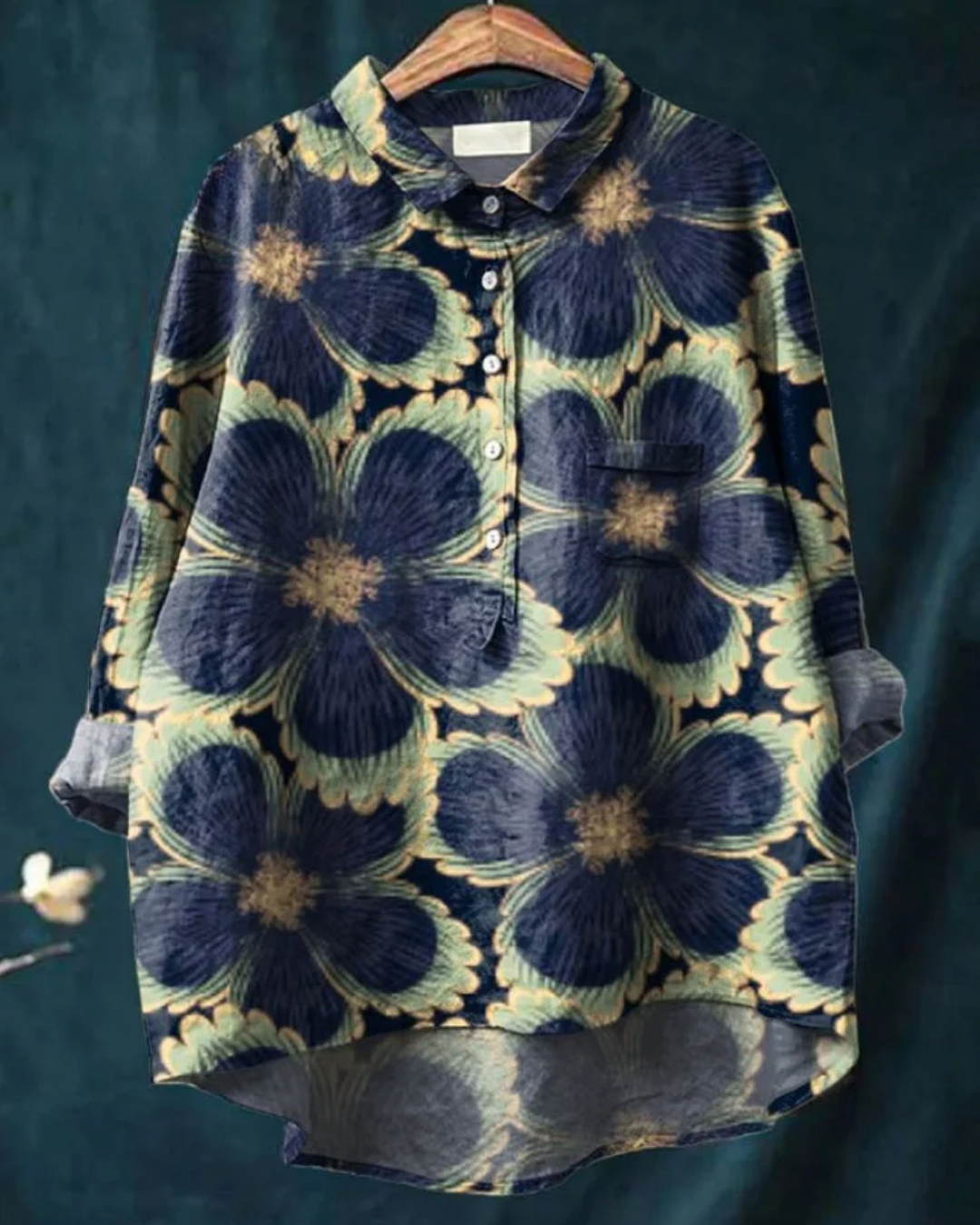 Zahara | Bohemian Blouse Dames | Luchtige Zomerblouse | Lange Mouwen | Artistieke Bloemenprint | Losvallend & Ademend