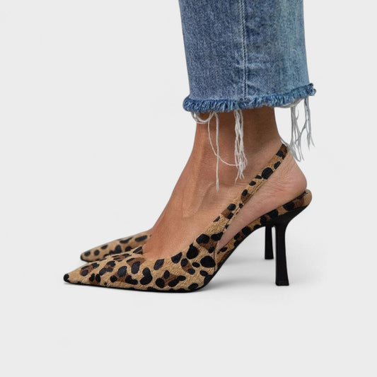 Leona | Luipaardprint Slingback Hakken