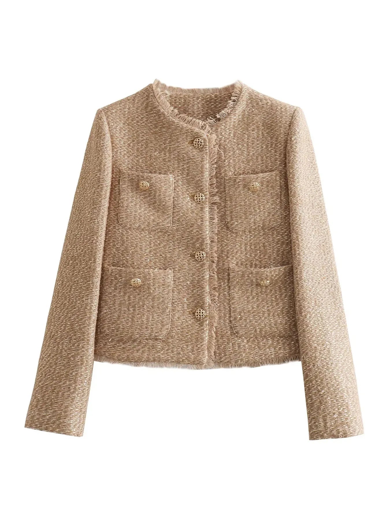 Élodine | Dames Bouclé Blazer Beige