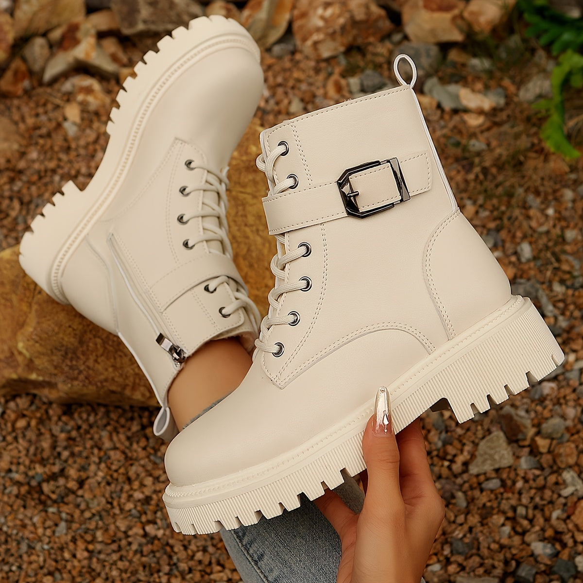 Ravena | Combat Boots Met Gesp