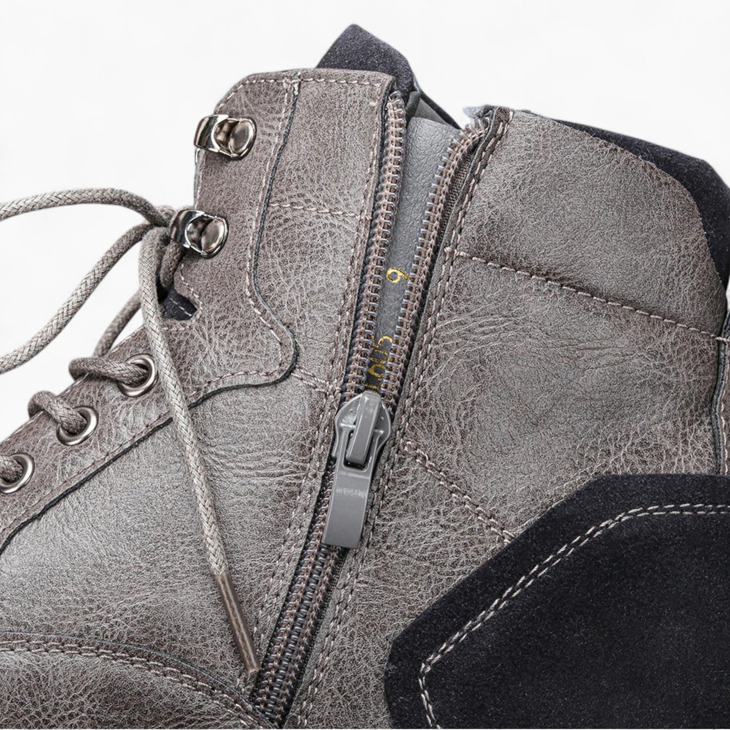 Bastien | Leren Heren Veterboots Met Blauwe Zool