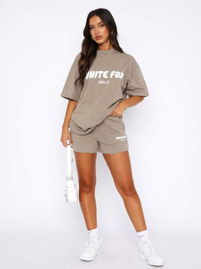 Lexa | Oversized Loungewear Set Dames Met Print T-Shirt & Short