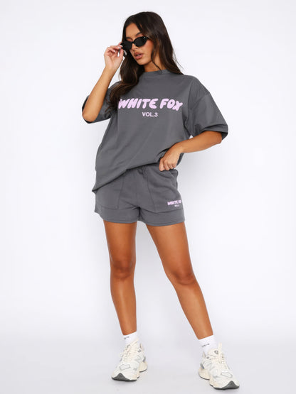 Lexa | Oversized Loungewear Set Dames Met Print T-Shirt & Short