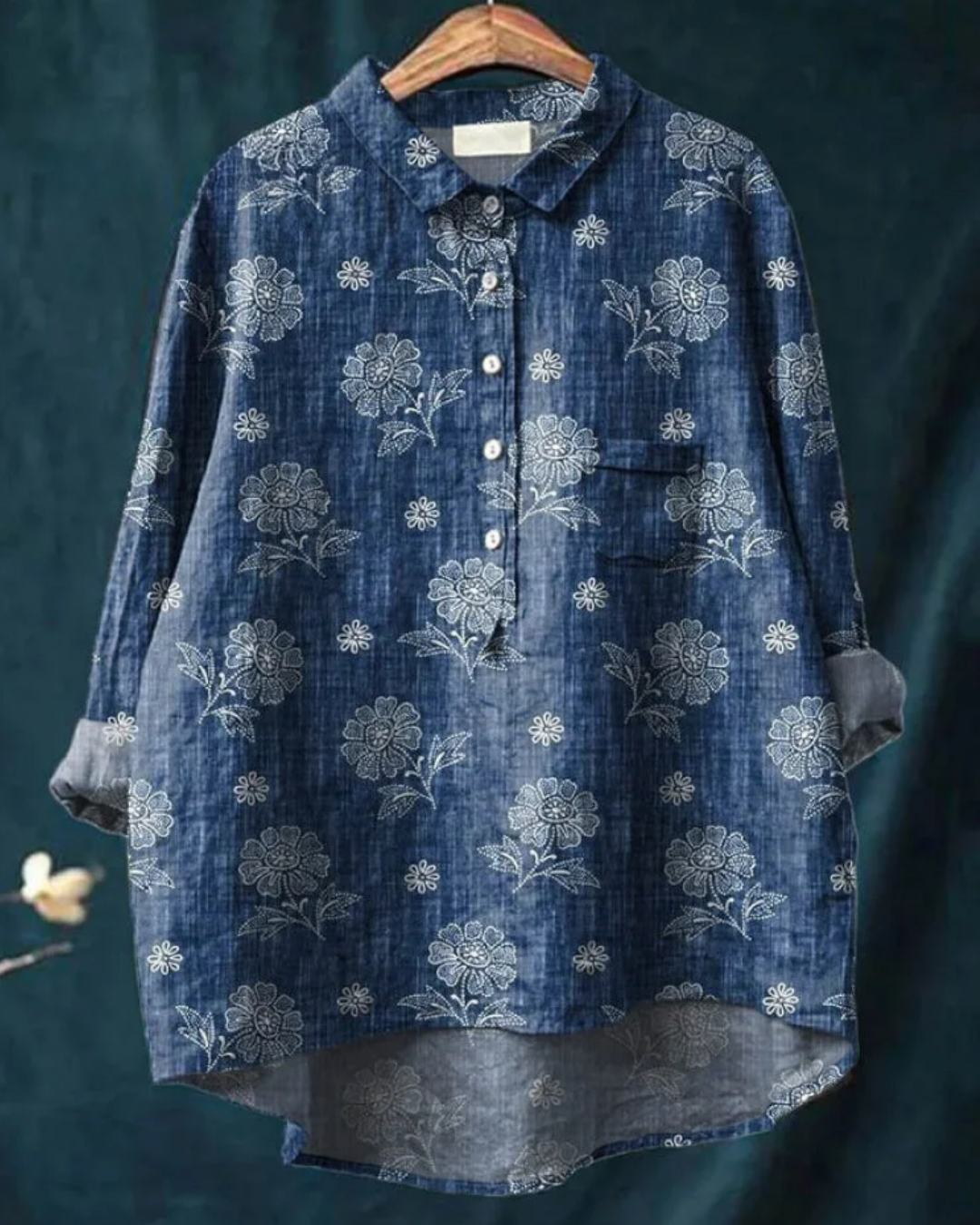 Zahara | Bohemian Blouse Dames | Luchtige Zomerblouse | Lange Mouwen | Artistieke Bloemenprint | Losvallend & Ademend