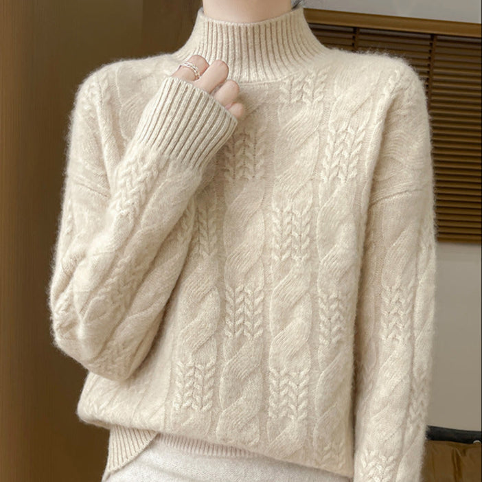Solène | Fuzzy Cable Knit Coltrui Dames