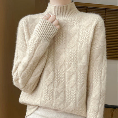 Solène | Fuzzy Cable Knit Coltrui Dames