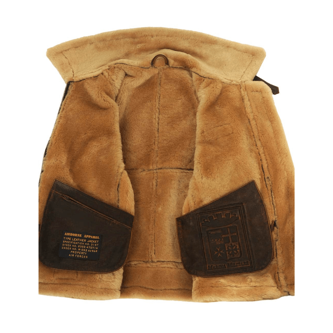 Rheon | Leren Pilotenjas Met Shearling