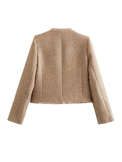 Élodine | Dames Bouclé Blazer Beige