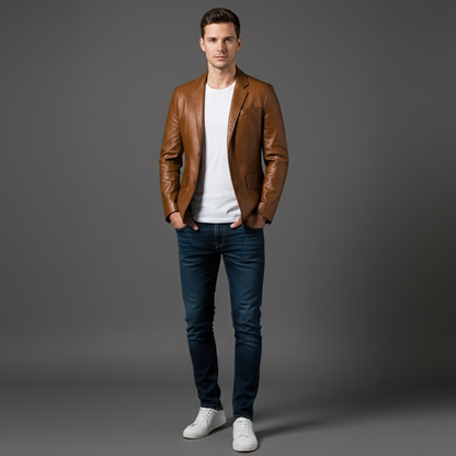 Julian | Trendy Leren Colbertjas