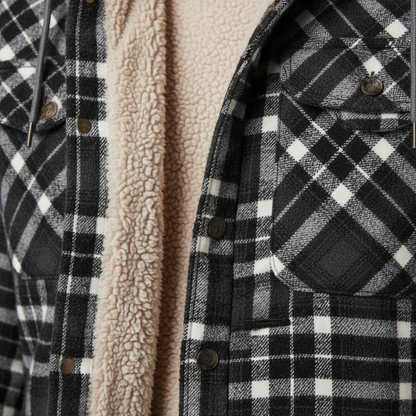 Damiaro | Gevoerde Flanellen Jas met Capuchon