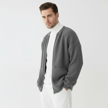 Milan | Gebreide Cardigan met Rits Heren