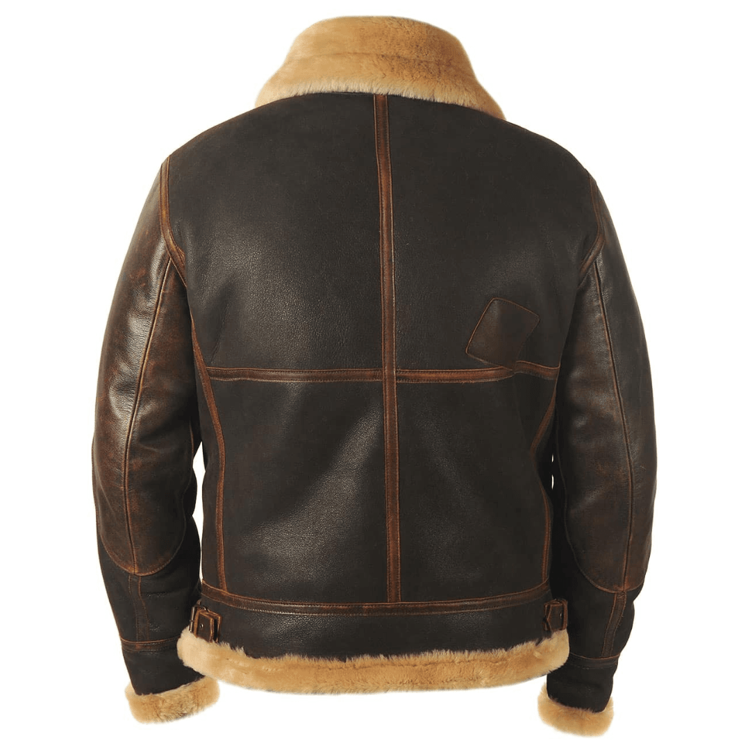 Rheon | Leren Pilotenjas Met Shearling