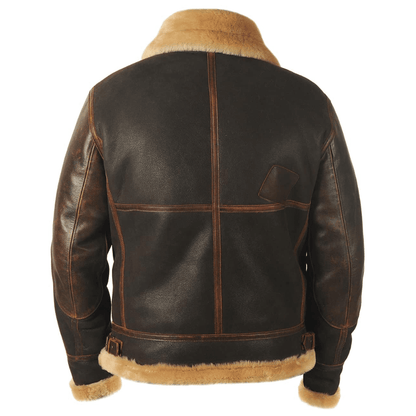 Rheon | Leren Pilotenjas Met Shearling