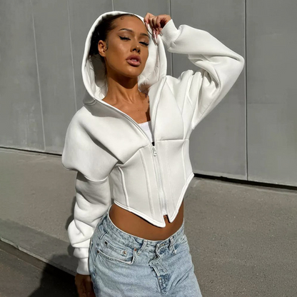 Averie | Cropped Hoodie Met Rits