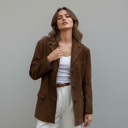 Valentina | Oversized Suède Blazer Jas