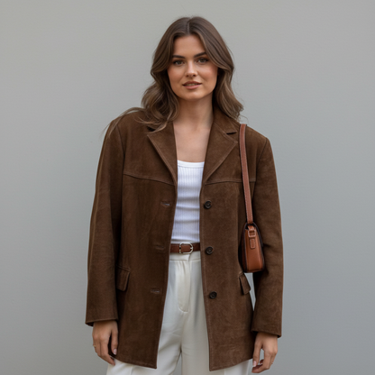 Valentina | Oversized Suède Blazer Jas