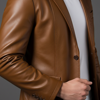 Julian | Trendy Leren Colbertjas