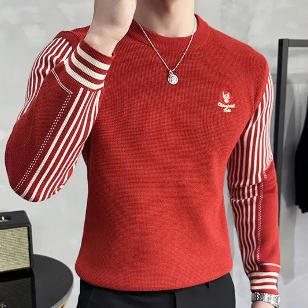 Adrien | Rode Slim-Fit Heren Trui