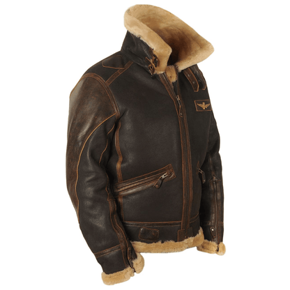 Rheon | Leren Pilotenjas Met Shearling