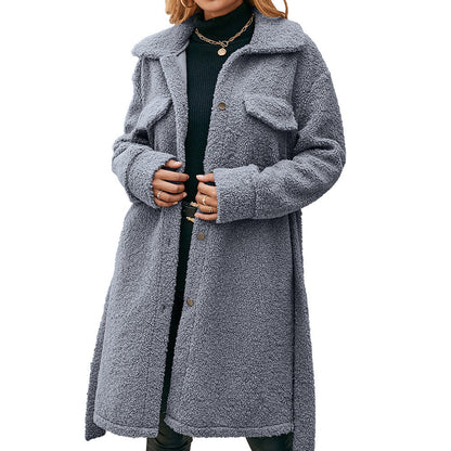 Soraya™ | Elegante Lange Mouw Zachte Trenchcoat met Enkele Knop en Fluffy Ontwerp