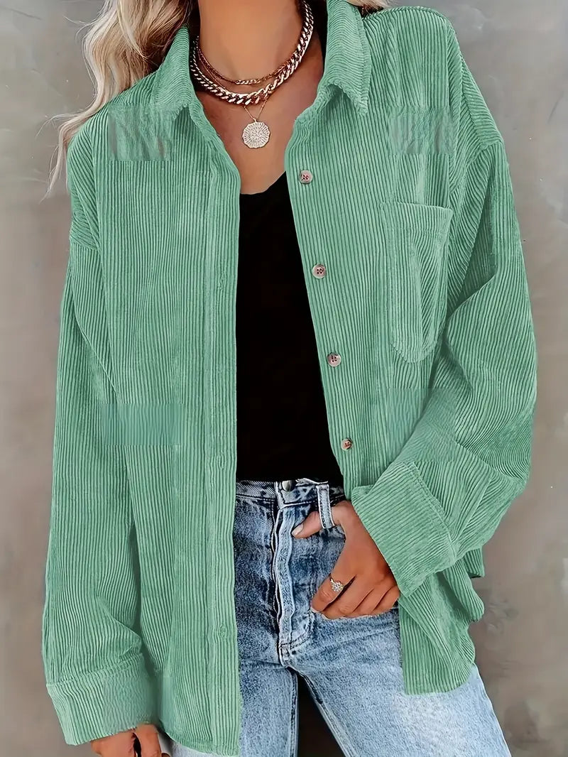 Elora | Ribfluweel Overshirt