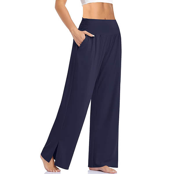 Elara™ | Dames Yoga Lounge Broek met Split | Zachte, Ademend en Comfortabel met Wijde Pijpen en Hoge Taille