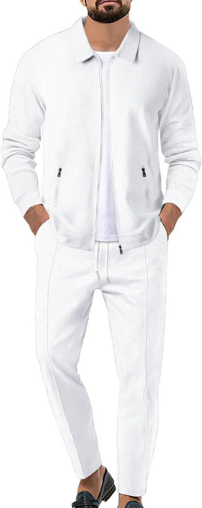 Theo™ | Heren Tweedelig Zomerpak Met Ritssluiting En Elastische Broek | Luxe Smart Casual Co-ord Set